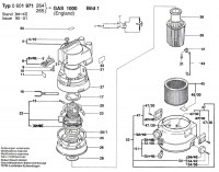 Bosch 0 601 971 265 GAS 1000 Industrial Vacuum Cleaner 240 V / GB Spare Parts GAS1000